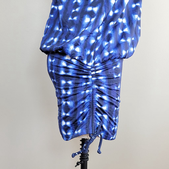 Athleta Mashiko Side Scrunch Tankini Bra Swim Top Dress Blue Dots Tie Dye 36 B/C - Picture 8 of 14